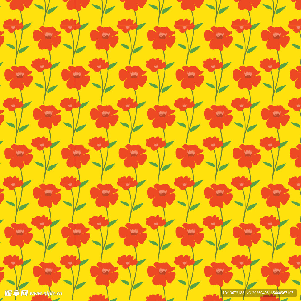 花卉图案无缝背景图