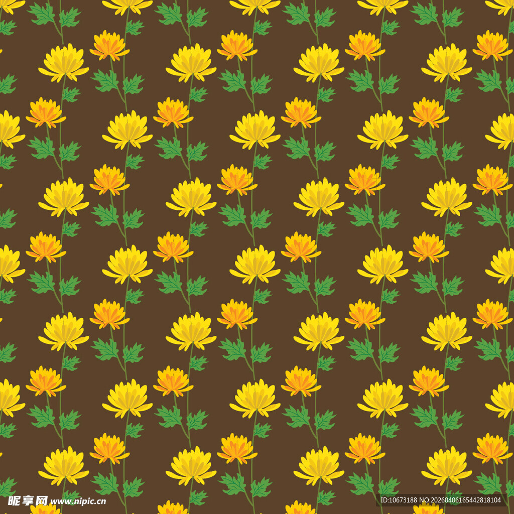 花卉图案无缝背景图