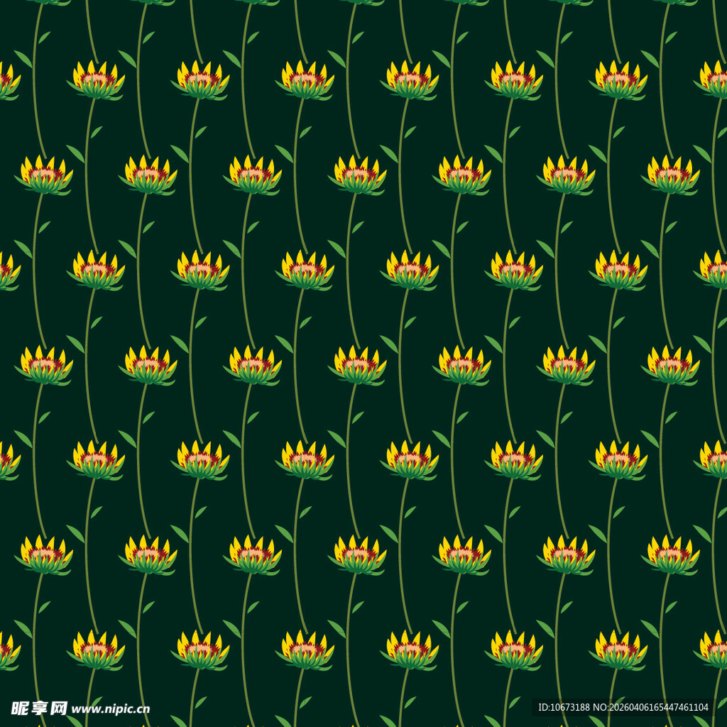 花卉图案无缝背景图