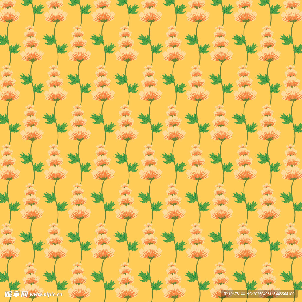 花卉图案无缝背景图