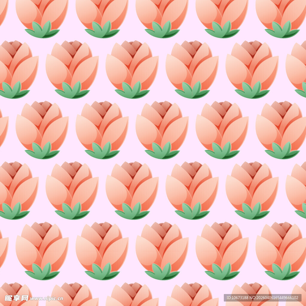 花卉图案无缝背景图