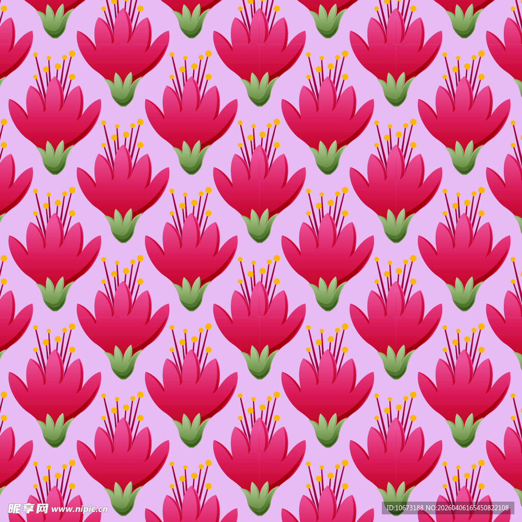 花卉图案无缝背景图