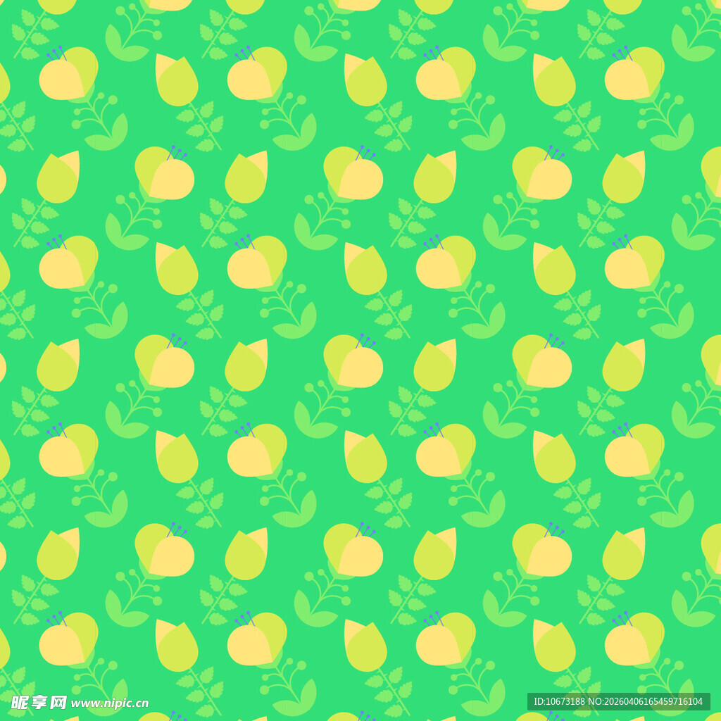 花卉图案无缝背景图