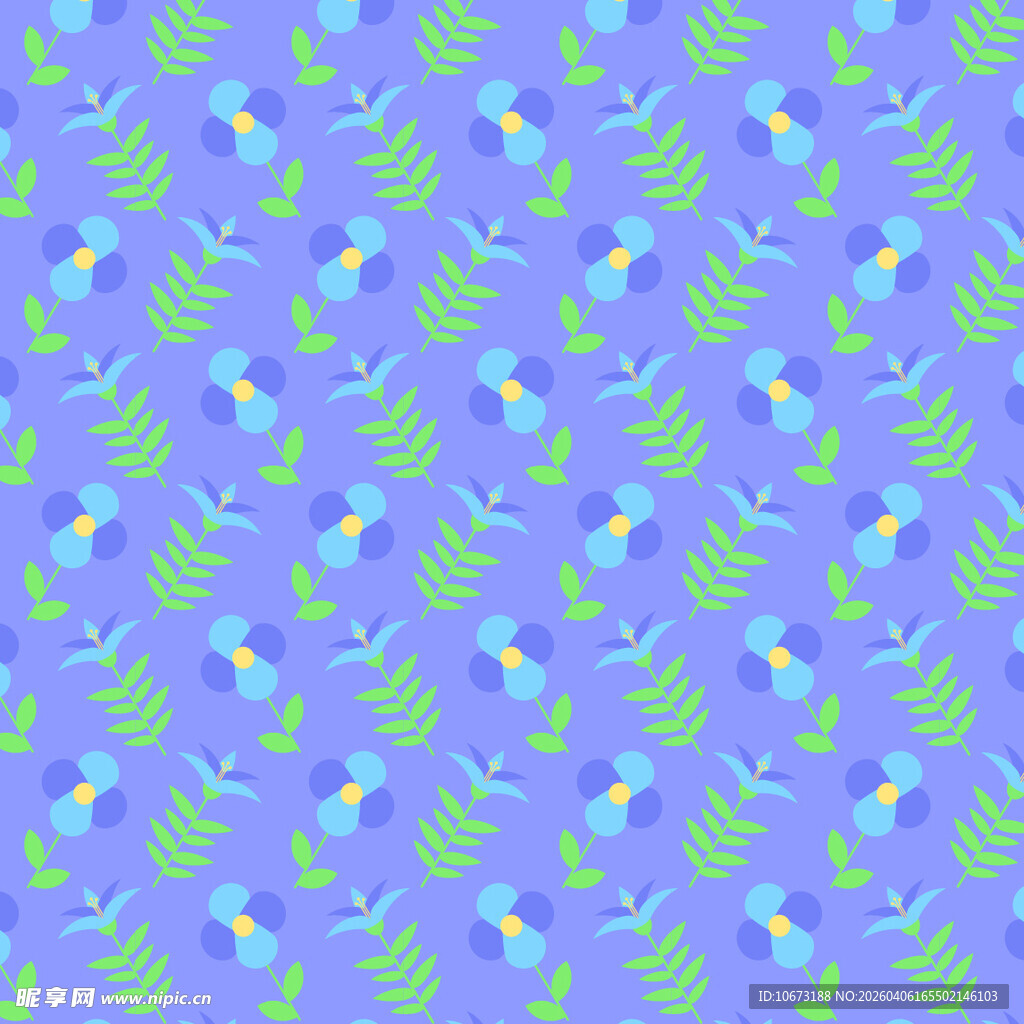 花卉图案无缝背景图