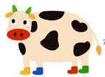 卡通彩色斑点牛形象