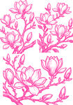 粉色玉兰花枝图案设计