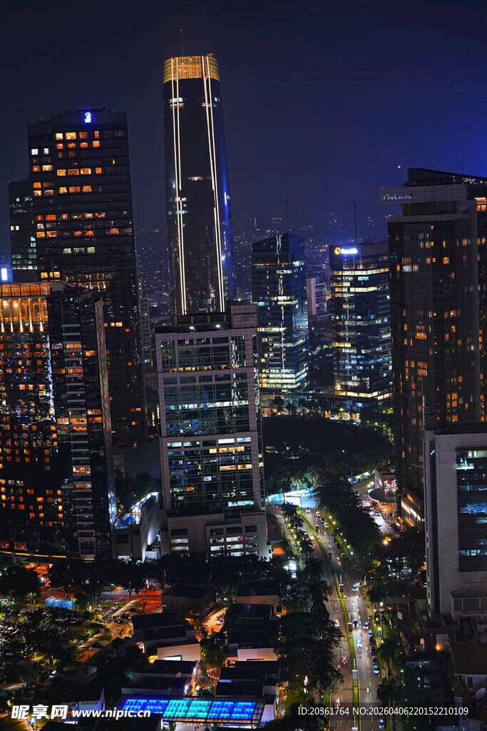 繁华都市夜景璀璨灯火