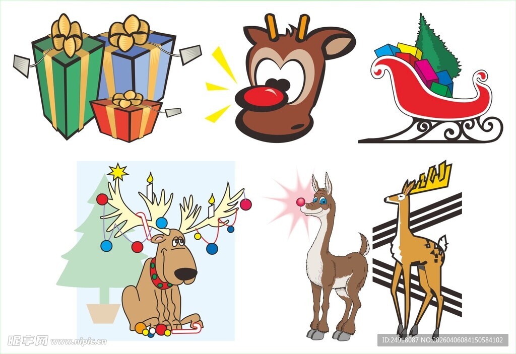 圣诞主题卡通元素集合
