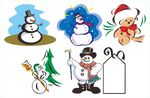 圣诞雪人及装饰元素集合