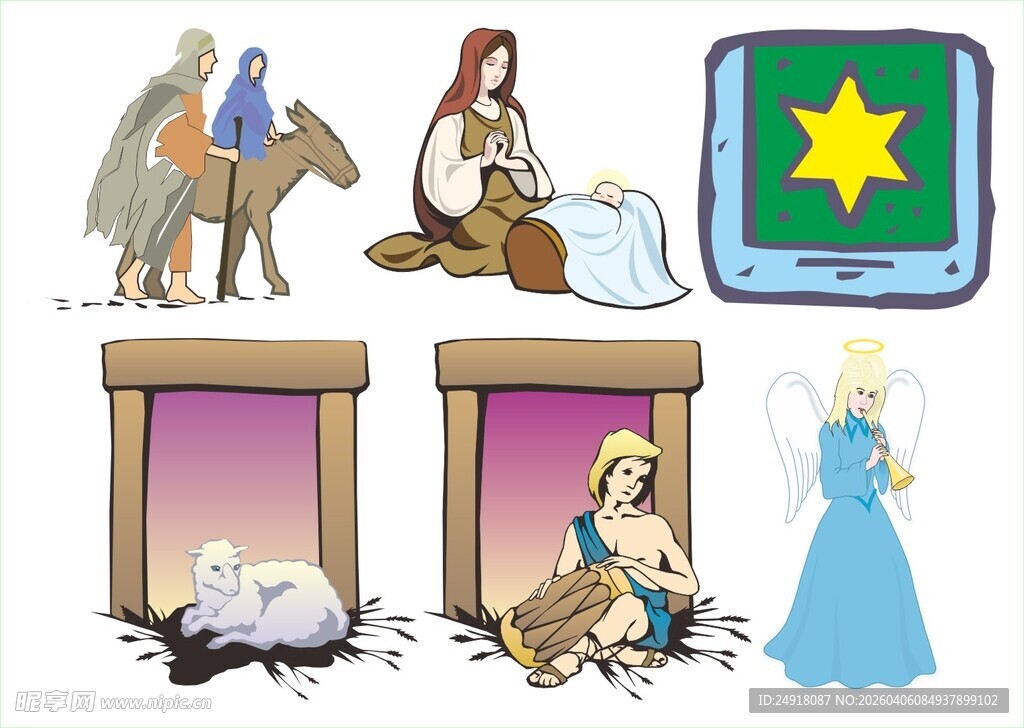 圣诞故事场景插画