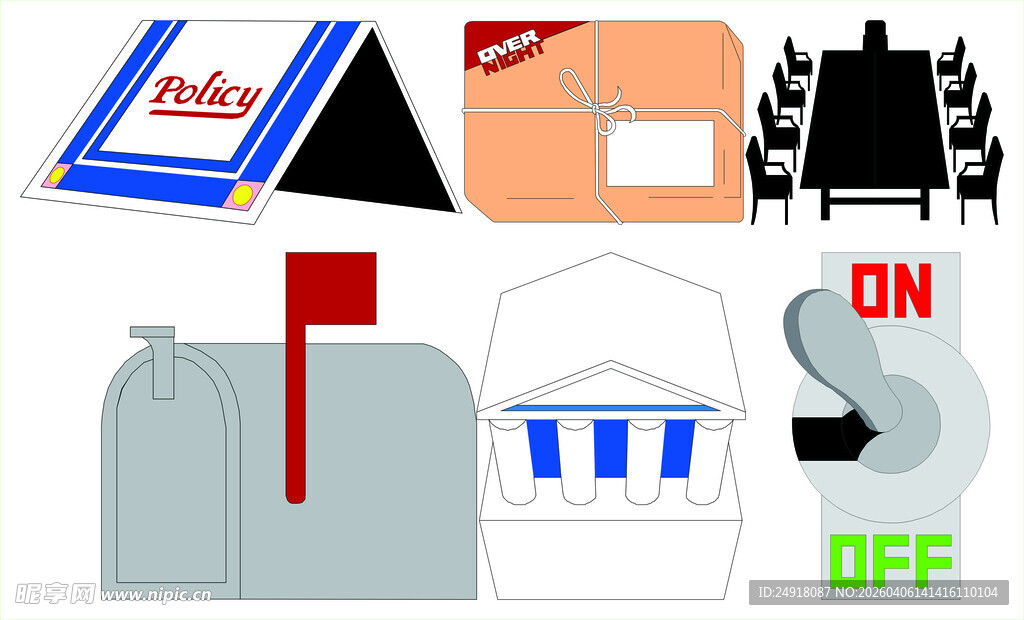 办公用品及开关符号集合