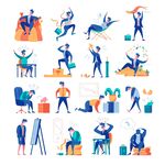 多样办公场景人物插画