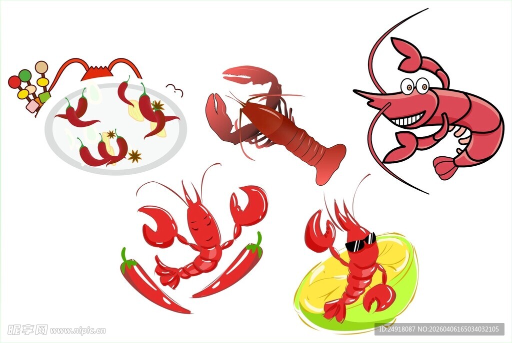 美味小龙虾插画