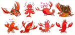 可爱卡通龙虾图案集合