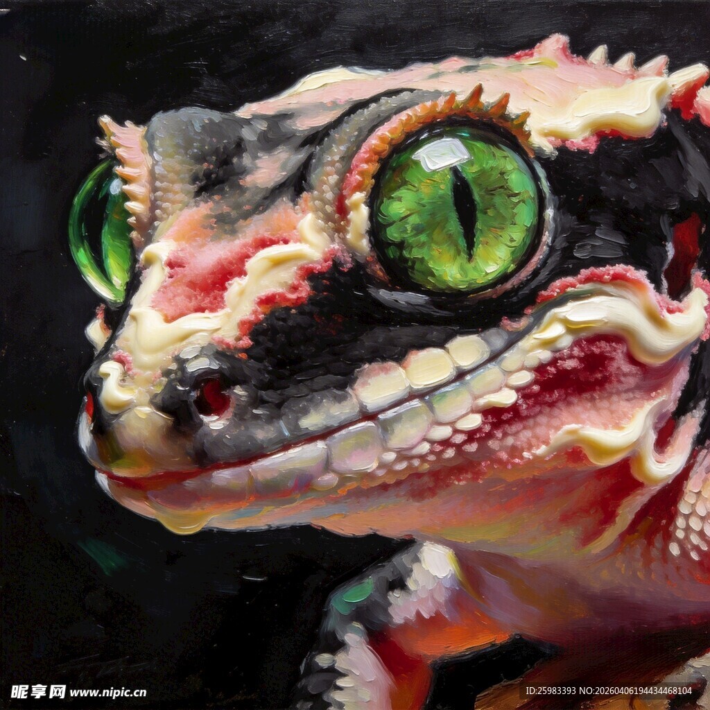 绿眼豹纹守宫插画