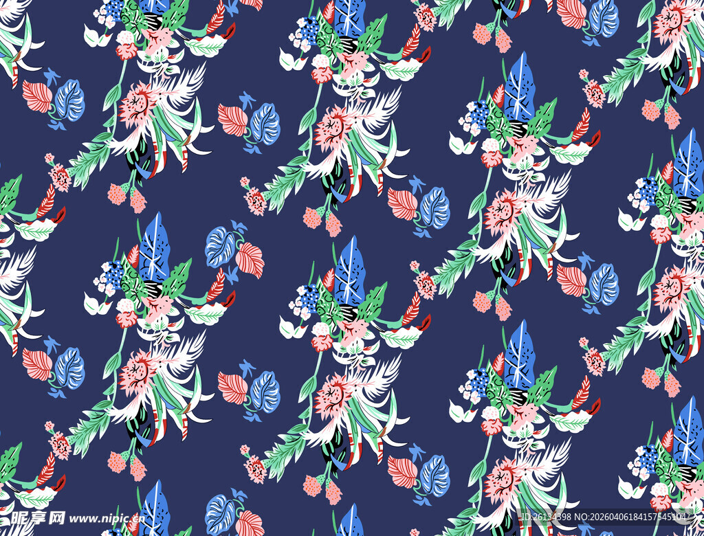 奇幻精灵花卉图案背景