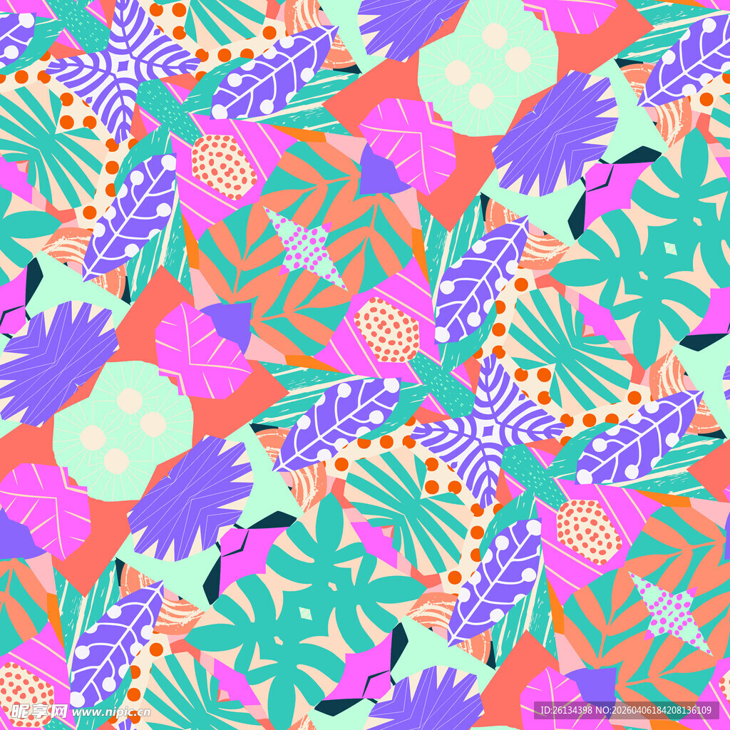 热带风情植物花纹图案