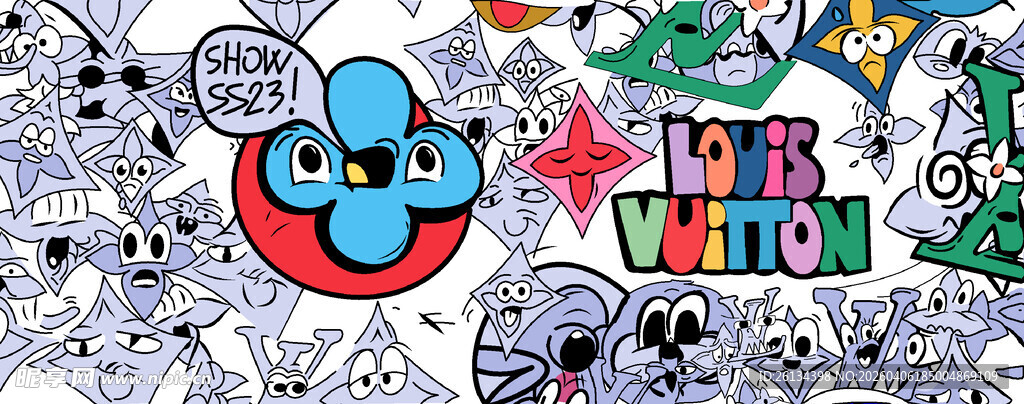 卡通涂鸦风格多彩图案