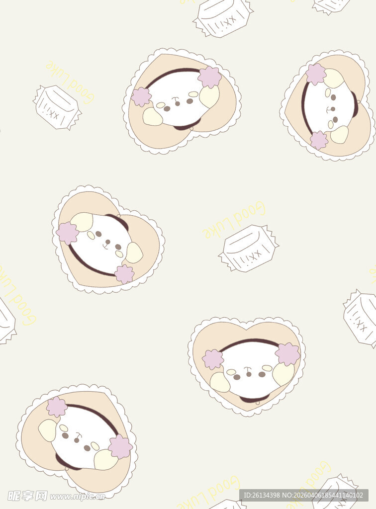 可爱笑脸圆形图案背景