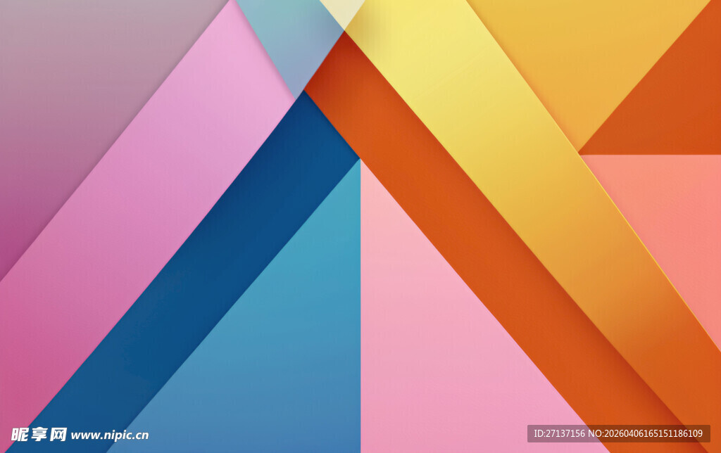 多彩几何拼接抽象背景图