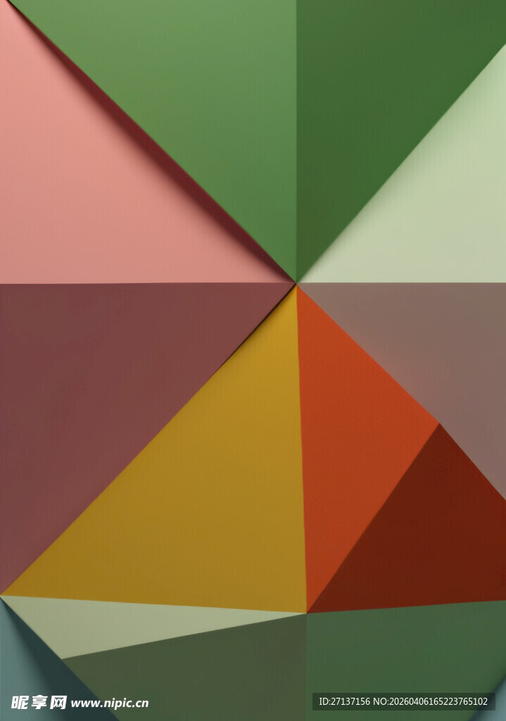 多彩几何折纸艺术图案