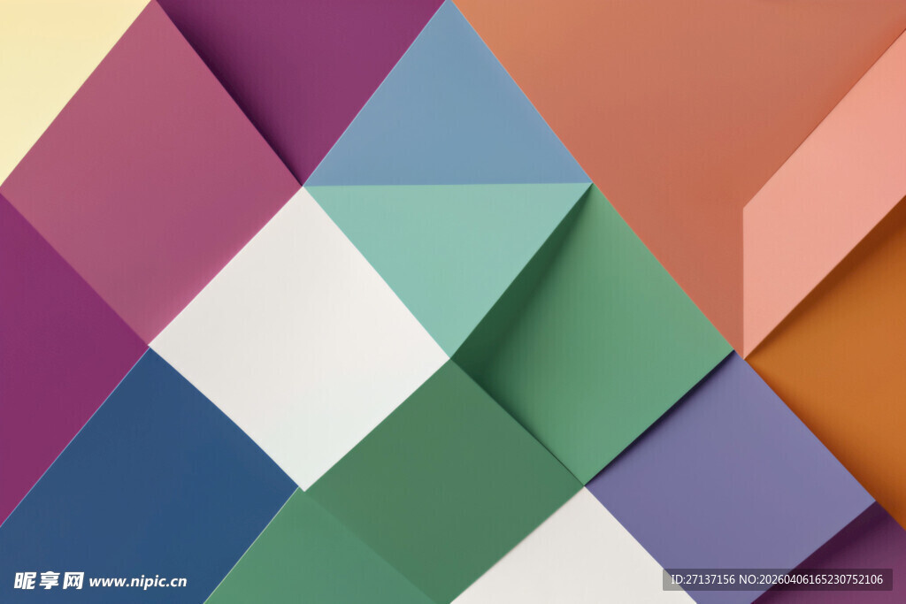 多彩几何色块拼接图案