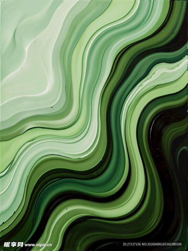绿色波浪纹理抽象背景图