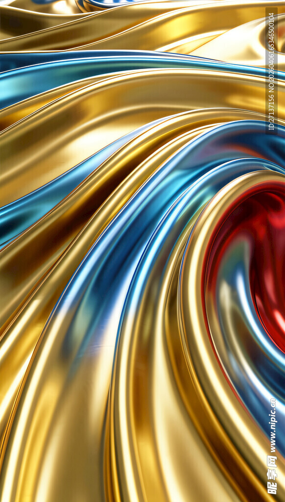 绚丽金属波纹流体图案