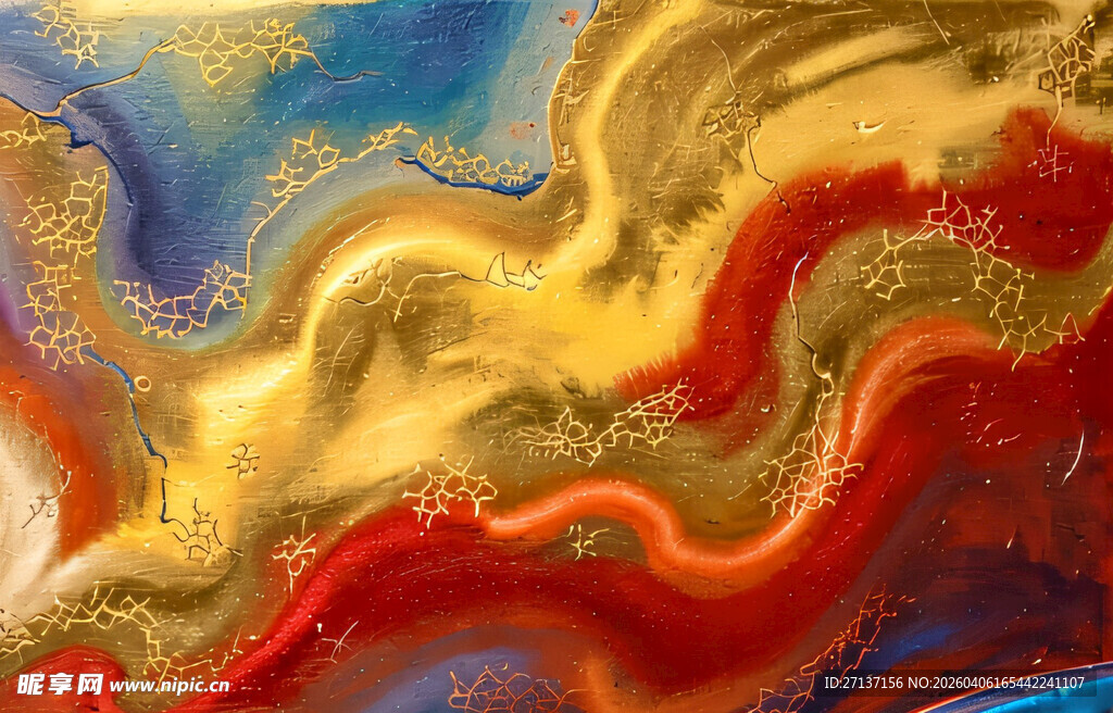 绚丽流动色彩抽象艺术图