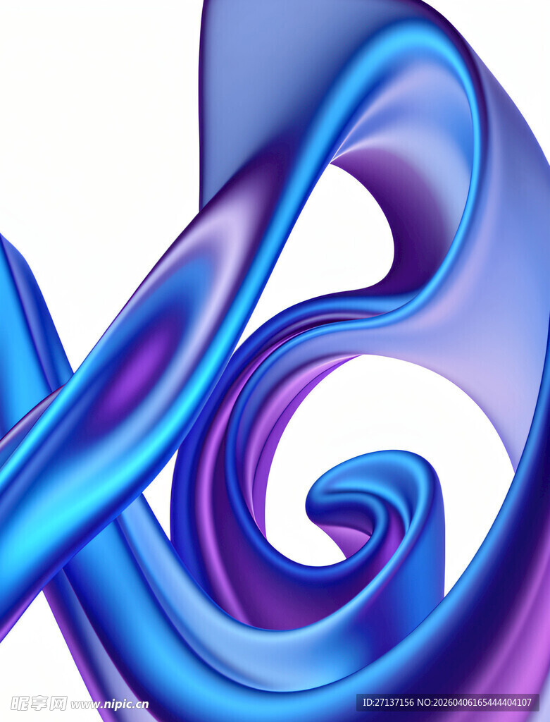 梦幻蓝紫色流体艺术图形