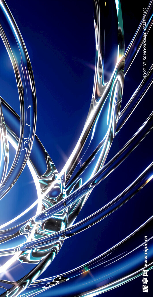 蓝色炫光抽象线条图案