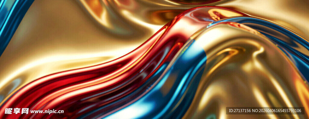 炫彩流动金属质感图案