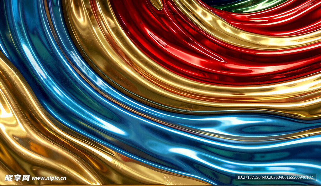 绚丽多彩的波纹金属流体