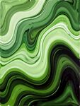 绿色流动波纹抽象艺术图