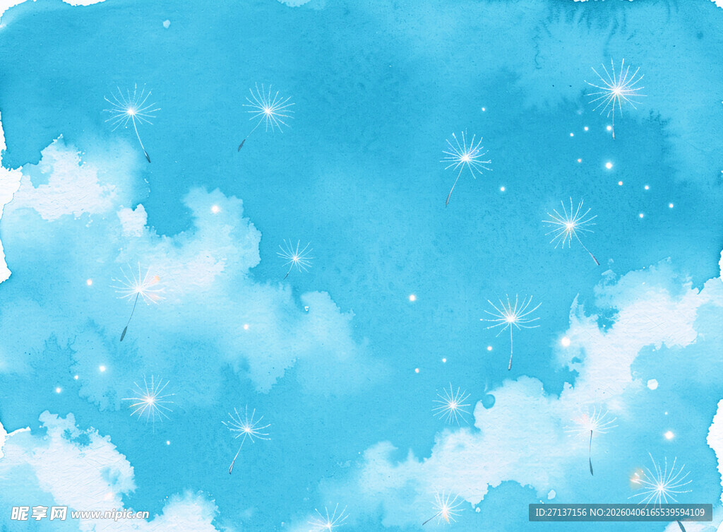 梦幻蓝色星空云朵背景