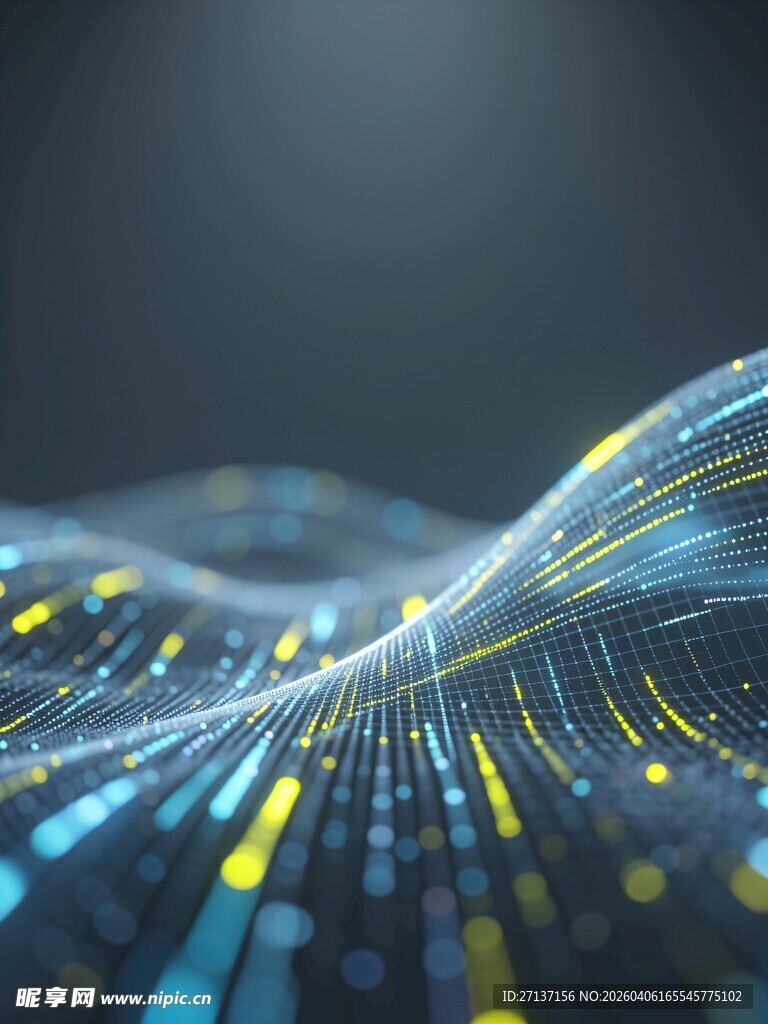 科技感数字波浪图案