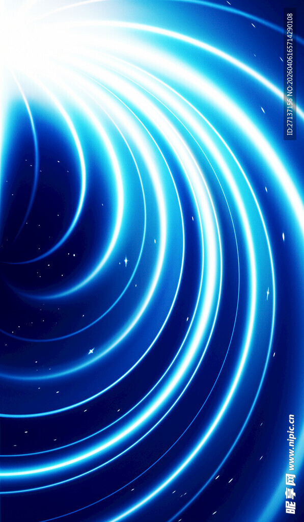 蓝色炫光螺旋线条背景
