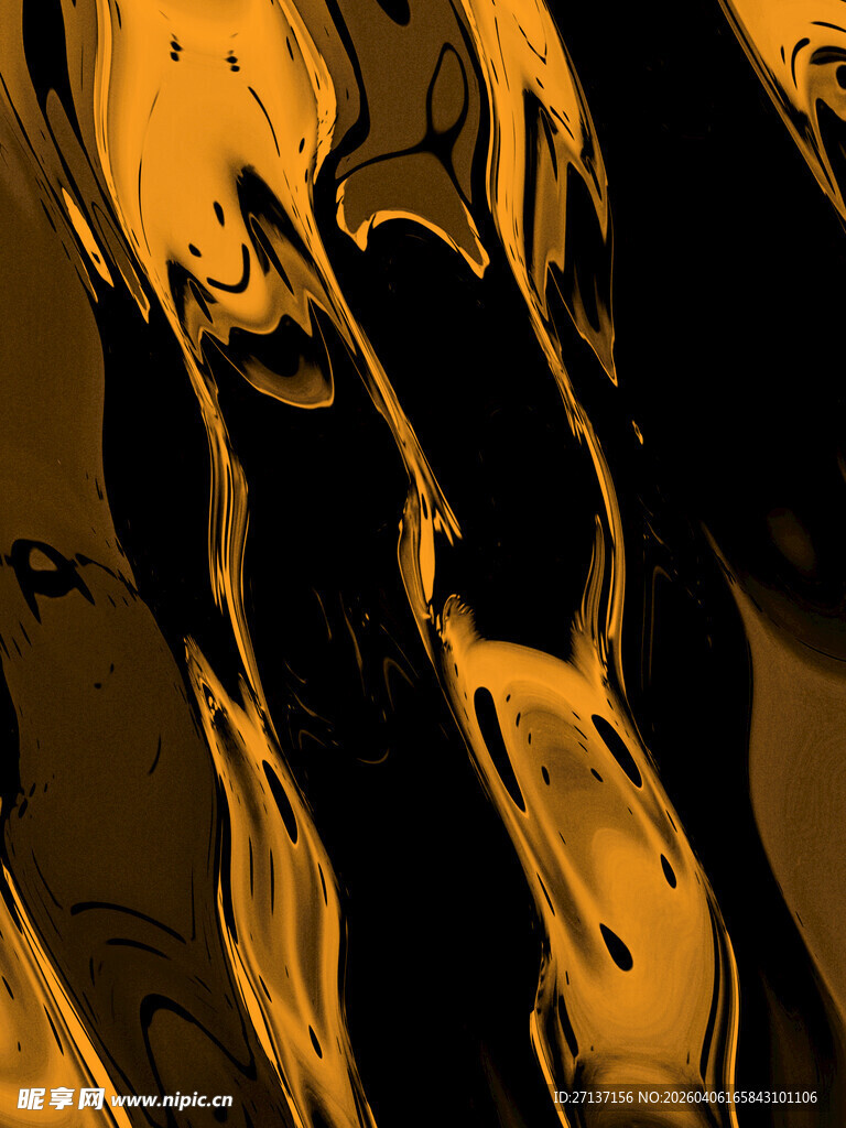 金色流动纹理抽象背景图