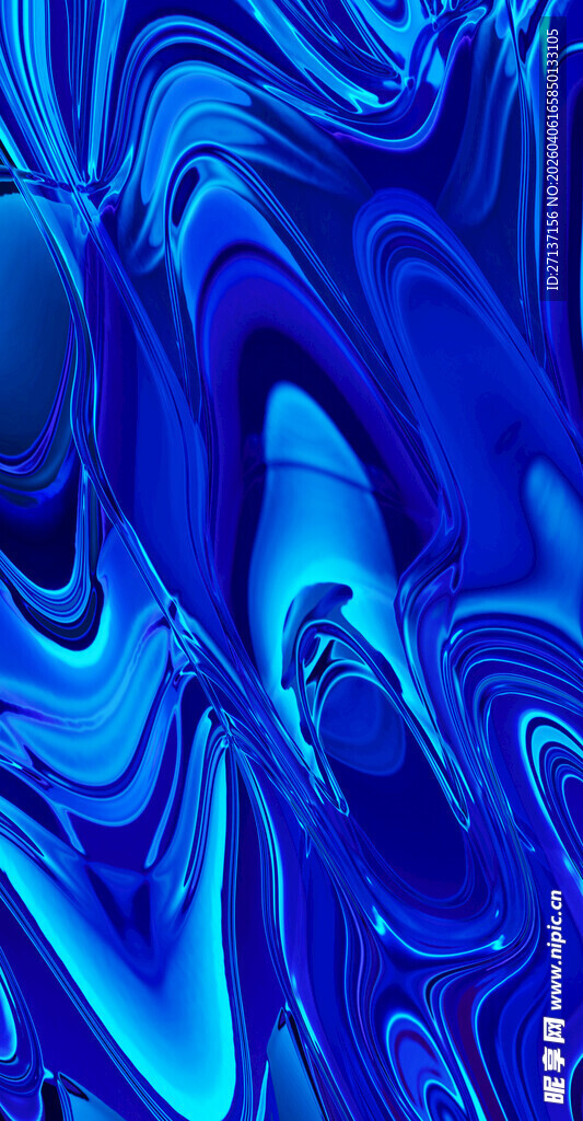 蓝色流体抽象纹理图案
