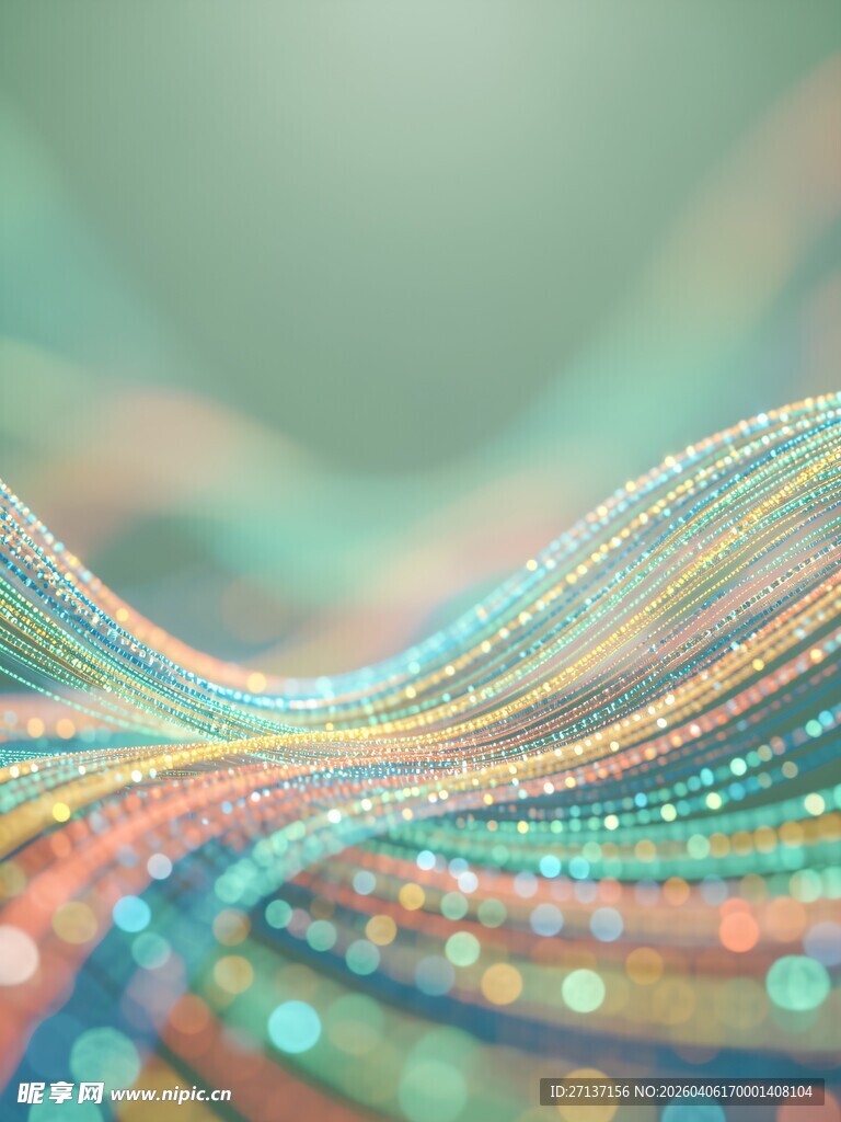 绚丽多彩的曲线粒子图案