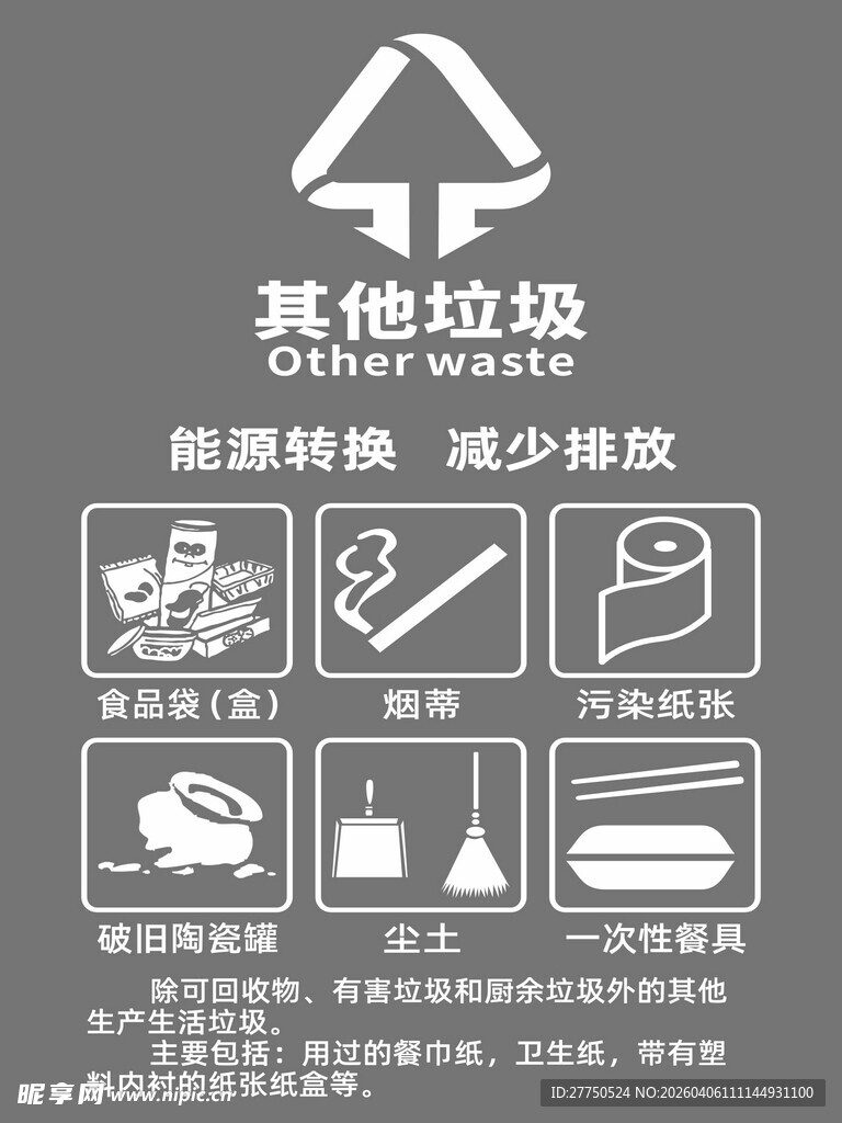 其他垃圾标识及投放指南
