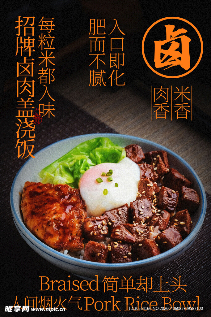 卤肉饭套餐诱人美食海报