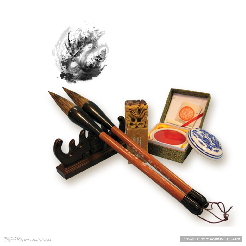 传统毛笔及文房用品展示