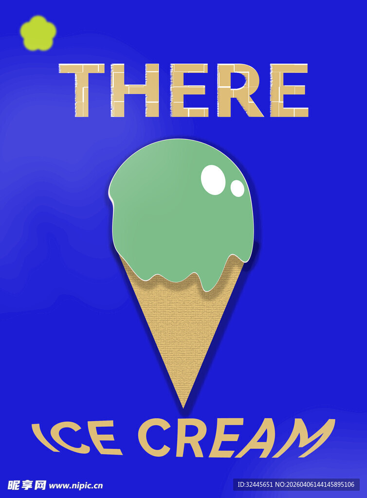 蓝色背景冰淇淋图案