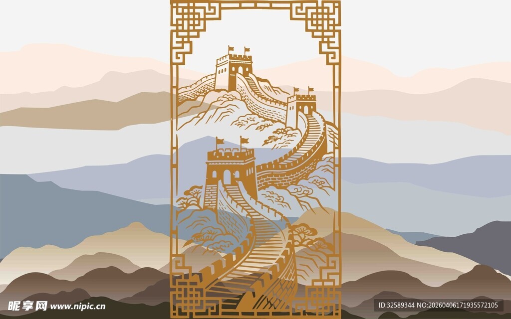 中式山水间的金色楼阁