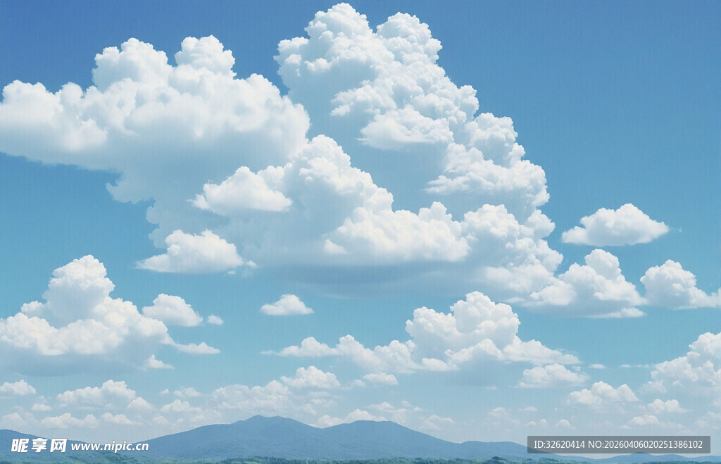 蓝天白云下的壮美远景