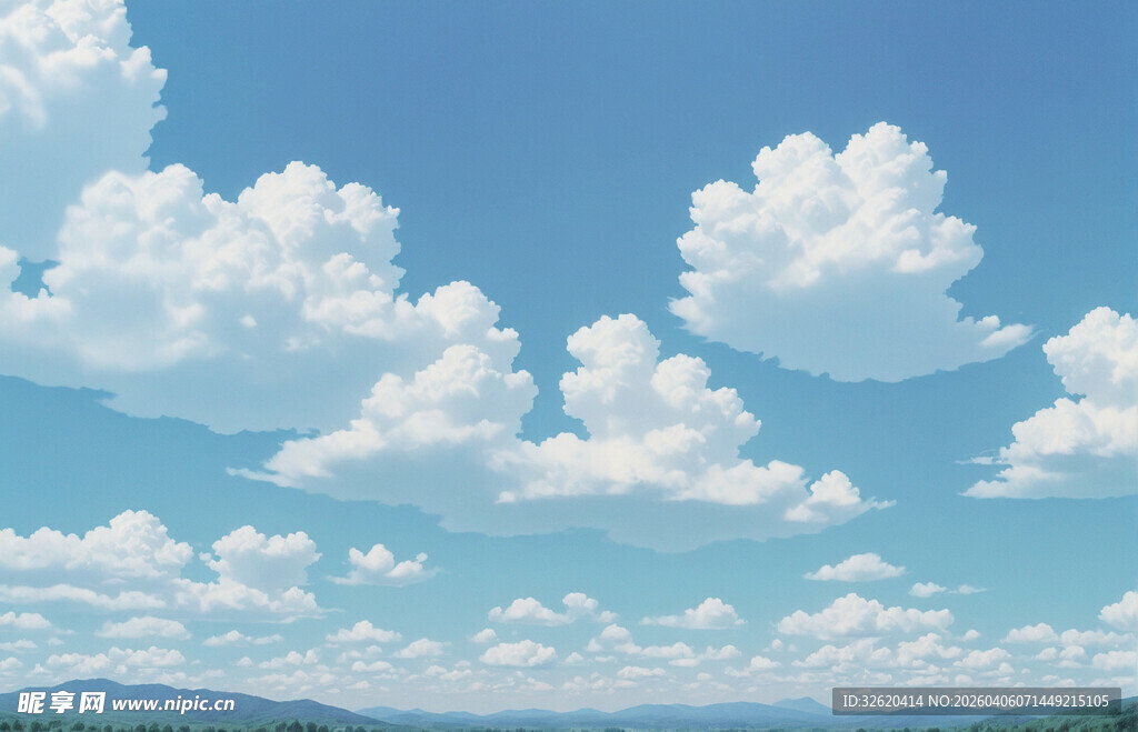 蓝天白云下的开阔景致