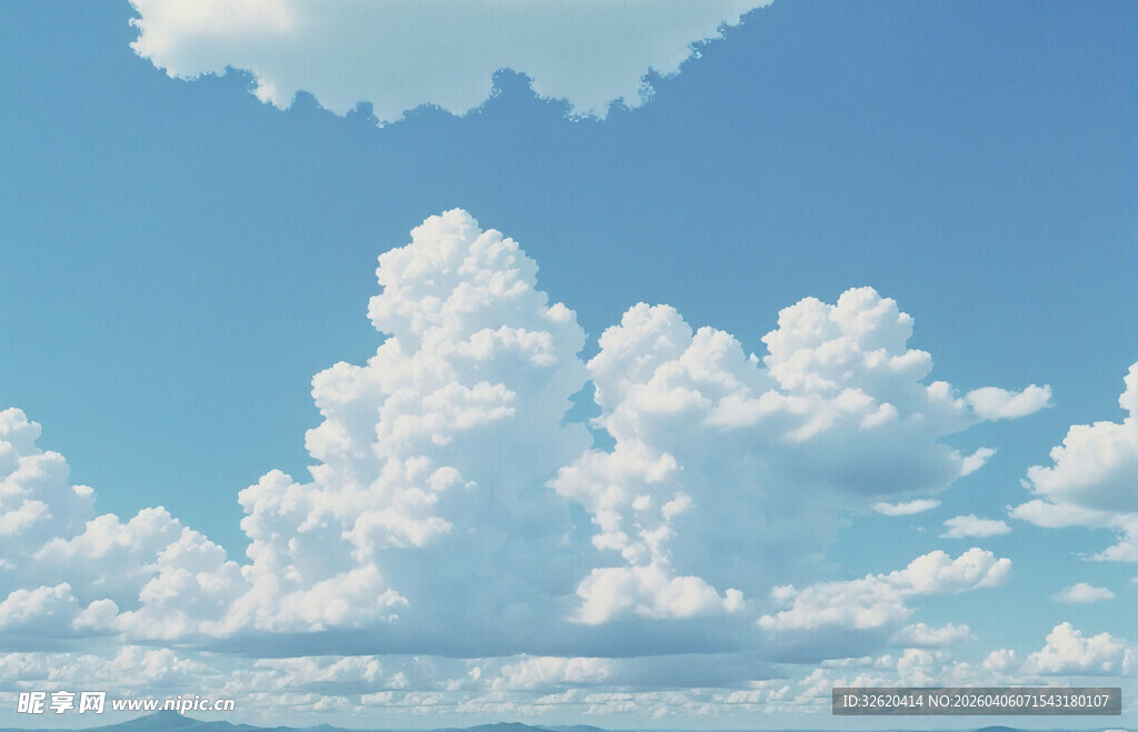 蓝天白云的纯净美景