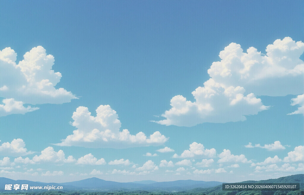 蓝天白云下的开阔风景