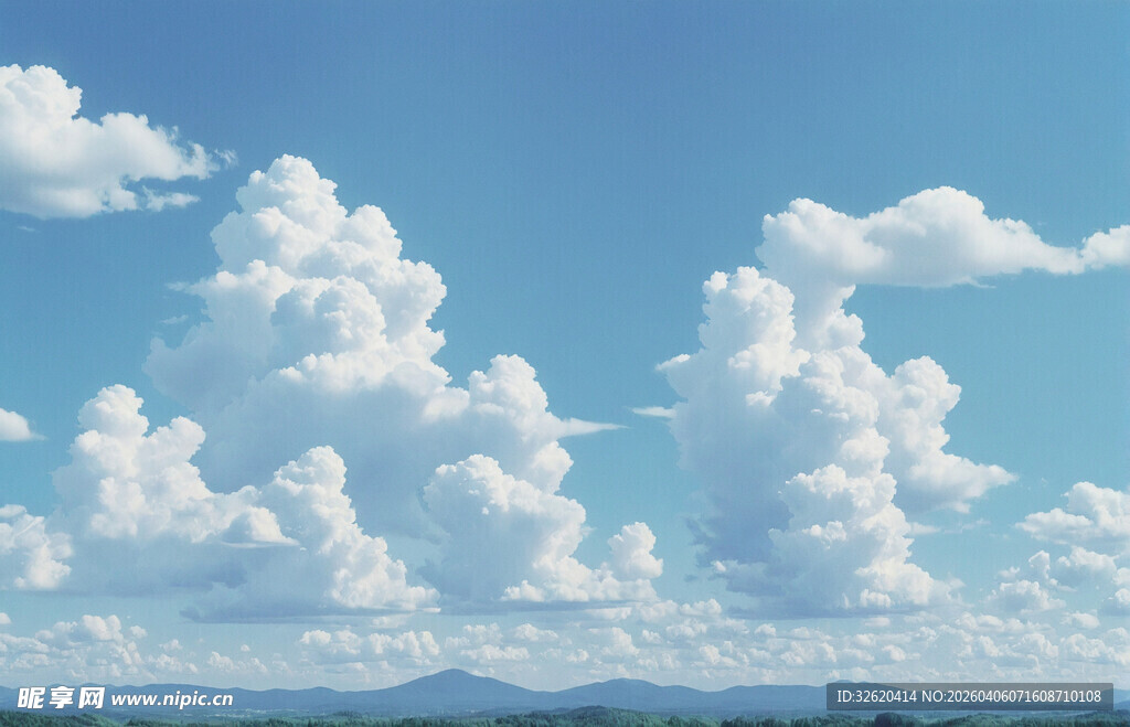 蓝天白云下的开阔景致